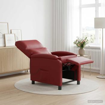 Massage Relaxsessel Weinrot Kunstleder