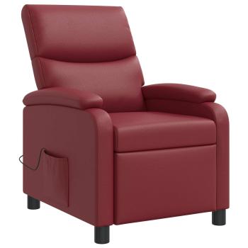 Massage Relaxsessel Weinrot Kunstleder