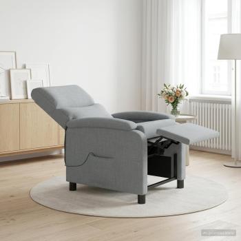 ARDEBO.de - Massage Relaxsessel Hellgrau Stoff