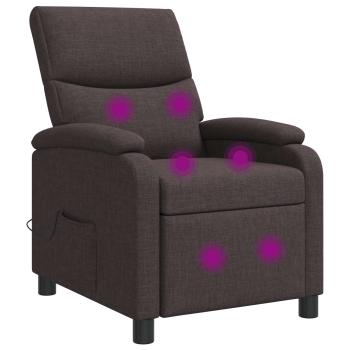 Massage Relaxsessel Dunkelbraun Stoff