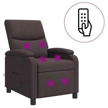 Massage Relaxsessel Dunkelbraun Stoff