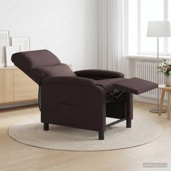Massage Relaxsessel Dunkelbraun Stoff