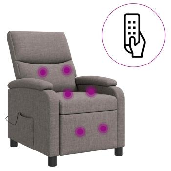 Massage Relaxsessel Taupe Stoff
