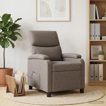 Massage Relaxsessel Taupe Stoff