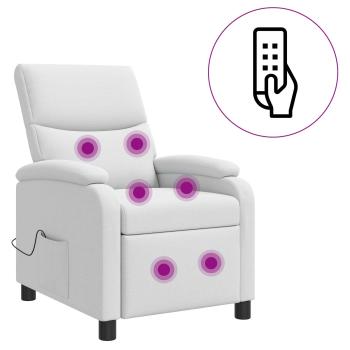 Massage Relaxsessel Weiß Stoff