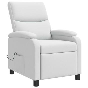 Massage Relaxsessel Weiß Stoff