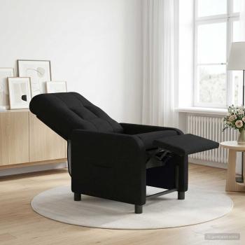 ARDEBO.de - Liegesessel Schwarz Stoff