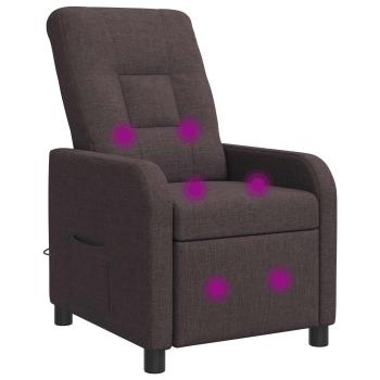 Massage Relaxsessel Dunkelbraun Stoff