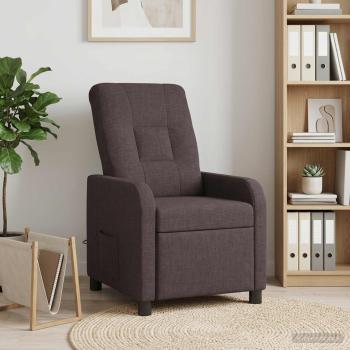 Massage Relaxsessel Dunkelbraun Stoff