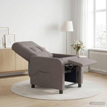 Massage Relaxsessel Taupe Stoff
