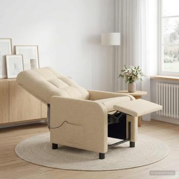 Massage Relaxsessel Creme Stoff