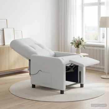 ARDEBO.de - Massage Relaxsessel Weiß Stoff