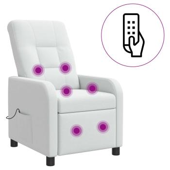 Massage Relaxsessel Weiß Stoff