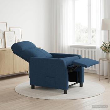 ARDEBO.de - Liegesessel Blau Stoff