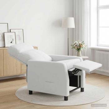 ARDEBO.de - Liegesessel Weiß Stoff