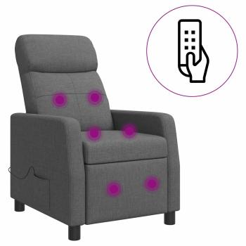 Massage Relaxsessel Dunkelgrau Stoff