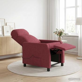 Massage Relaxsessel Weinrot Stoff