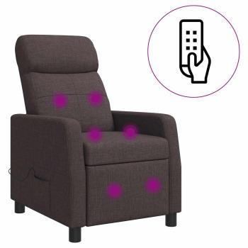 Massage Relaxsessel Dunkelbraun Stoff