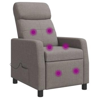Massage Relaxsessel Taupe Stoff