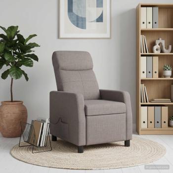 Massage Relaxsessel Taupe Stoff