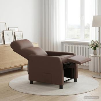 ARDEBO.de - Liegesessel Braun Kunstleder