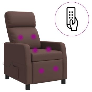 Massage Relaxsessel Braun Kunstleder