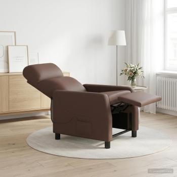 Massage Relaxsessel Braun Kunstleder