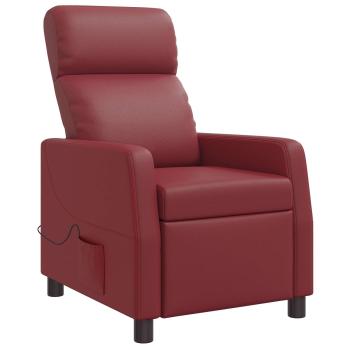 Massage Relaxsessel Weinrot Kunstleder