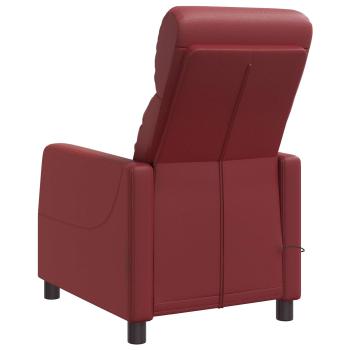 Massage Relaxsessel Weinrot Kunstleder