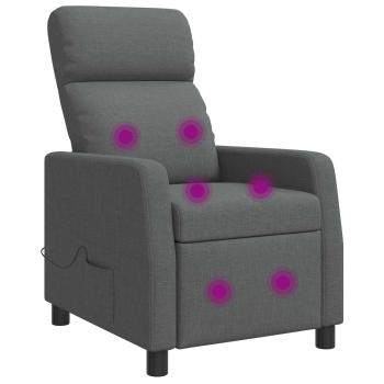 Massage Relaxsessel Dunkelgrau Stoff