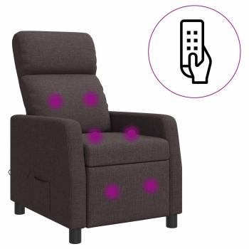 Massage Relaxsessel Dunkelbraun Stoff