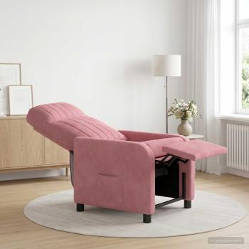ARDEBO.de - Liegesessel Rosa Samt (V)