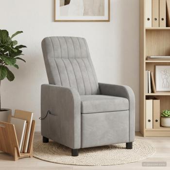 ARDEBO.de - Massage Relaxsessel Hellgrau Samt (V)
