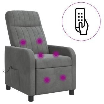 Massage Relaxsessel Dunkelgrau Samt (V)