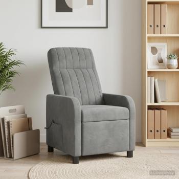 Massage Relaxsessel Dunkelgrau Samt (V)