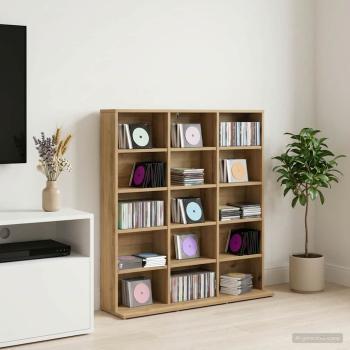 ARDEBO.de - CD Regal Artisan-Eiche 96 x 23,5 x 97,5 cm Holzwerkstoff