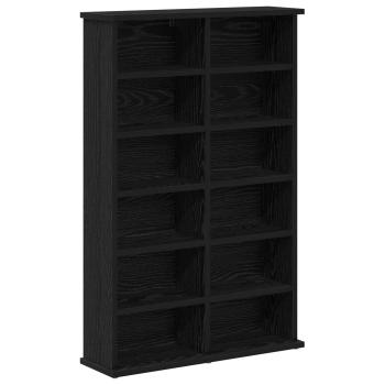 CD Regal Schwarz Eichen-Optik 60 x 17 x 92 cm Holzwerkstoff