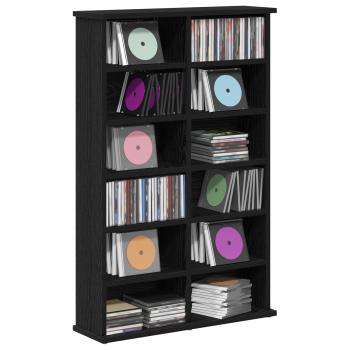 CD Regal Schwarz Eichen-Optik 60 x 17 x 92 cm Holzwerkstoff
