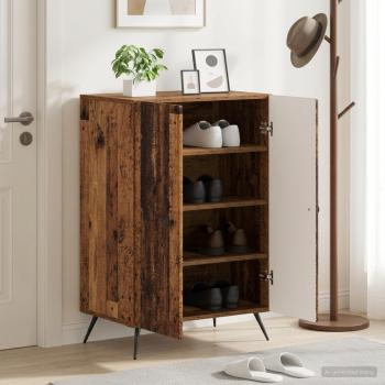 ARDEBO.de - Schuhschrank BREDA 59,5 x 39,5 x 90 cm Holzwerkstoff Altholz