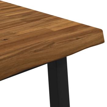 60 x 55 x 75 cm Massivholz Akazie Natürlich und Schwarz