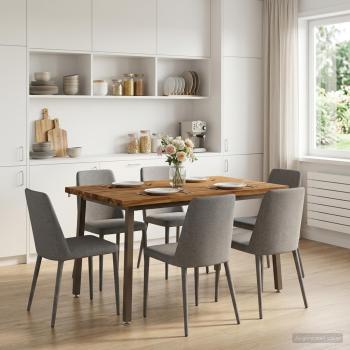 ARDEBO.de - 90 x 55 x 75 cm Massivholz Akazie Natur und Kaffee Rechteckig