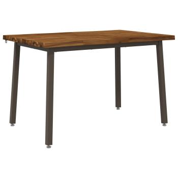 90 x 55 x 75 cm Massivholz Akazie Natur und Kaffee Rechteckig