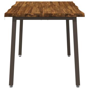 90 x 55 x 75 cm Massivholz Akazie Natur und Kaffee Rechteckig