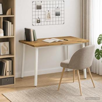 ARDEBO.de - 90 x 55 x 75 cm Massivholz Akazie Weiß Rechtwinklig