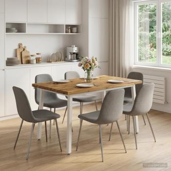 90 x 55 x 75 cm Massivholz Akazie Weiß Rechtwinklig