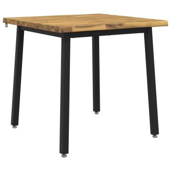 70 x 70 x 75 cm Massivholz Akazie Weiß und Schwarz Quadratisch