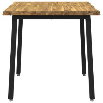 70 x 70 x 75 cm Massivholz Akazie Weiß und Schwarz Quadratisch