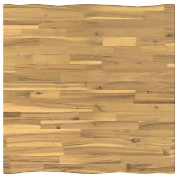 70 x 70 x 75 cm Massivholz Akazie Weiß und Schwarz Quadratisch