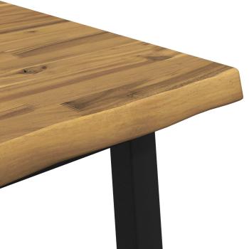 70 x 70 x 75 cm Massivholz Akazie Weiß und Schwarz Quadratisch
