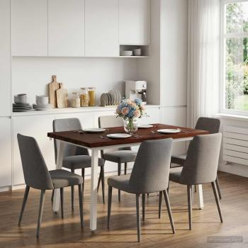 ARDEBO.de - 120 x 70 x 75 cm Massivholz Akazie Dunkelbraun und Weiß